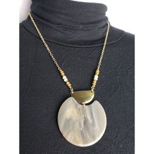 Laura Ashley circle pedant with gold tone chain Necklace